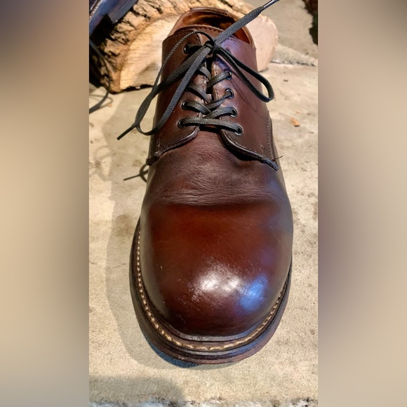 P W Minor Vtg Brown leather Oxfords size 11 1/2 Goodyear Welt Dress Shoes - Picture 3 of 16